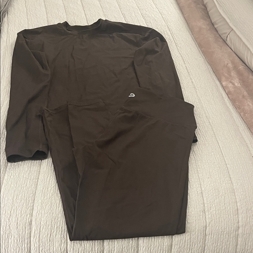 UNCIA ACTIVE Brown Long Sleeve Top and Leggings Set